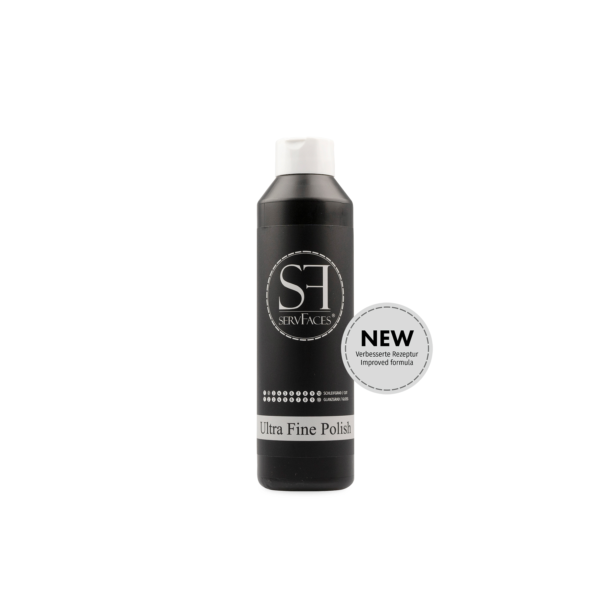servFaces - Ultra Fine Polish - Professionelle Lackpolitur - 250 ml servFaces Ultra Fine Polish - for the professional treatment of stressed and hard-wearing surfaces