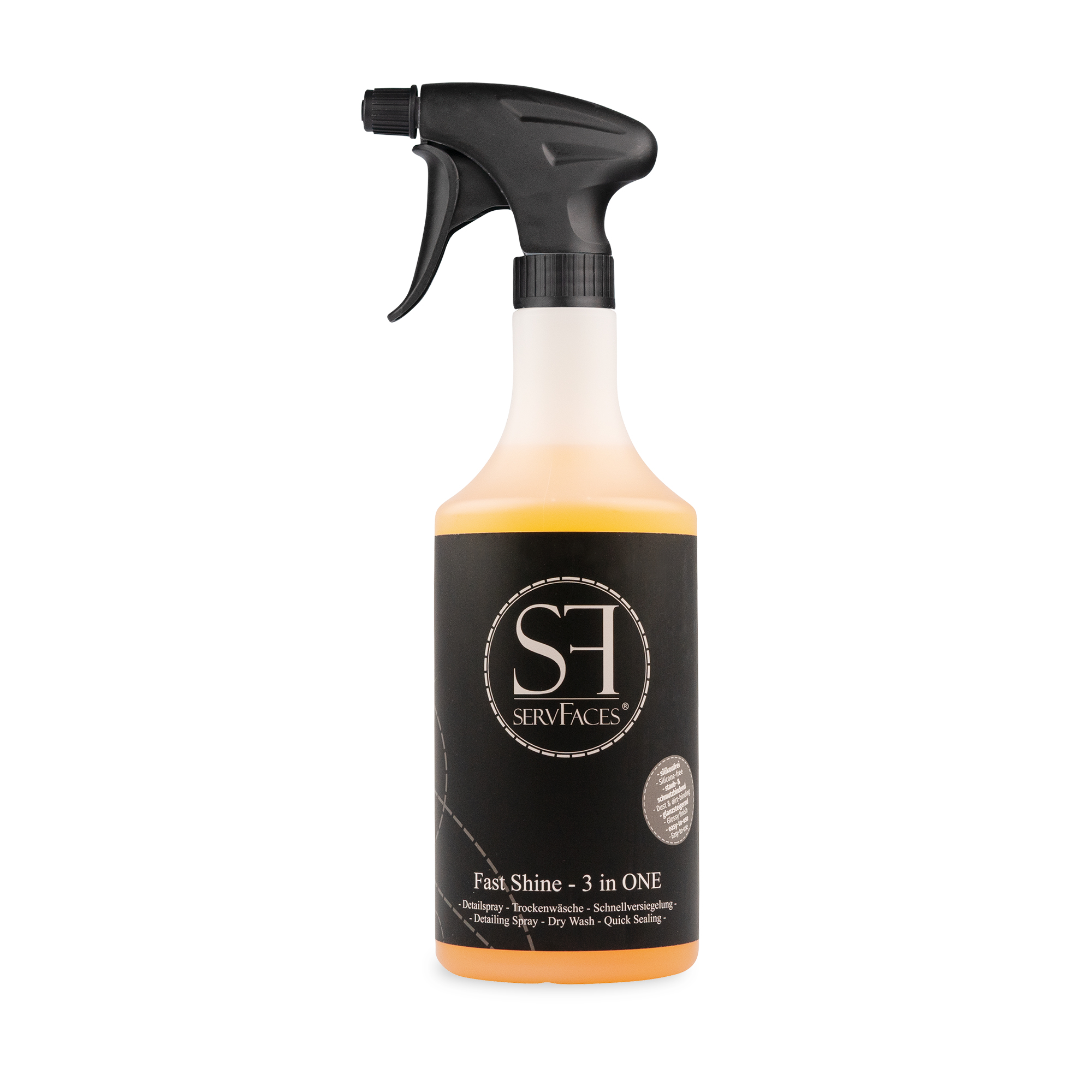 servFaces Fast Shine 3 in ONE 750 ml mit Sprühkopf servFaces Fast Shine 3 in ONE - für langanhaltenden, aktiven Konservierungsschutz Ihrer äußeren Fahrzeugoberflächen