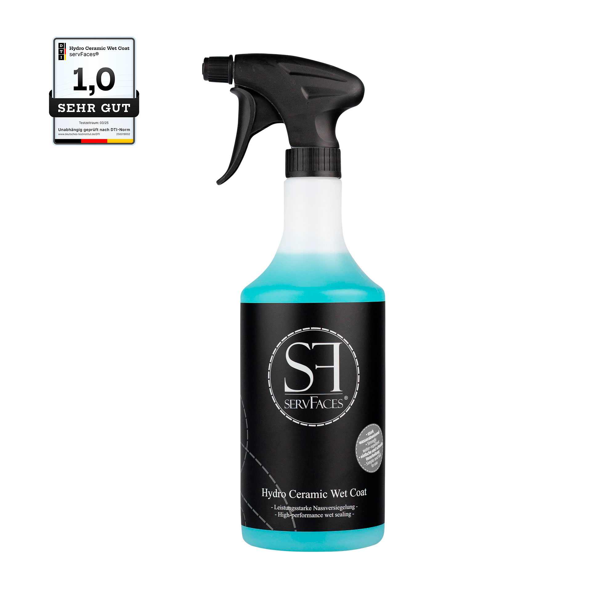 servFaces - Hydro Ceramic Wet Coat im 750 ml Gebinde servFaces Hydro Ceramic Wet Coat - für langanhaltenden, aktiven Konservierungsschutz Ihrer äußeren Fahrzeugoberflächen
