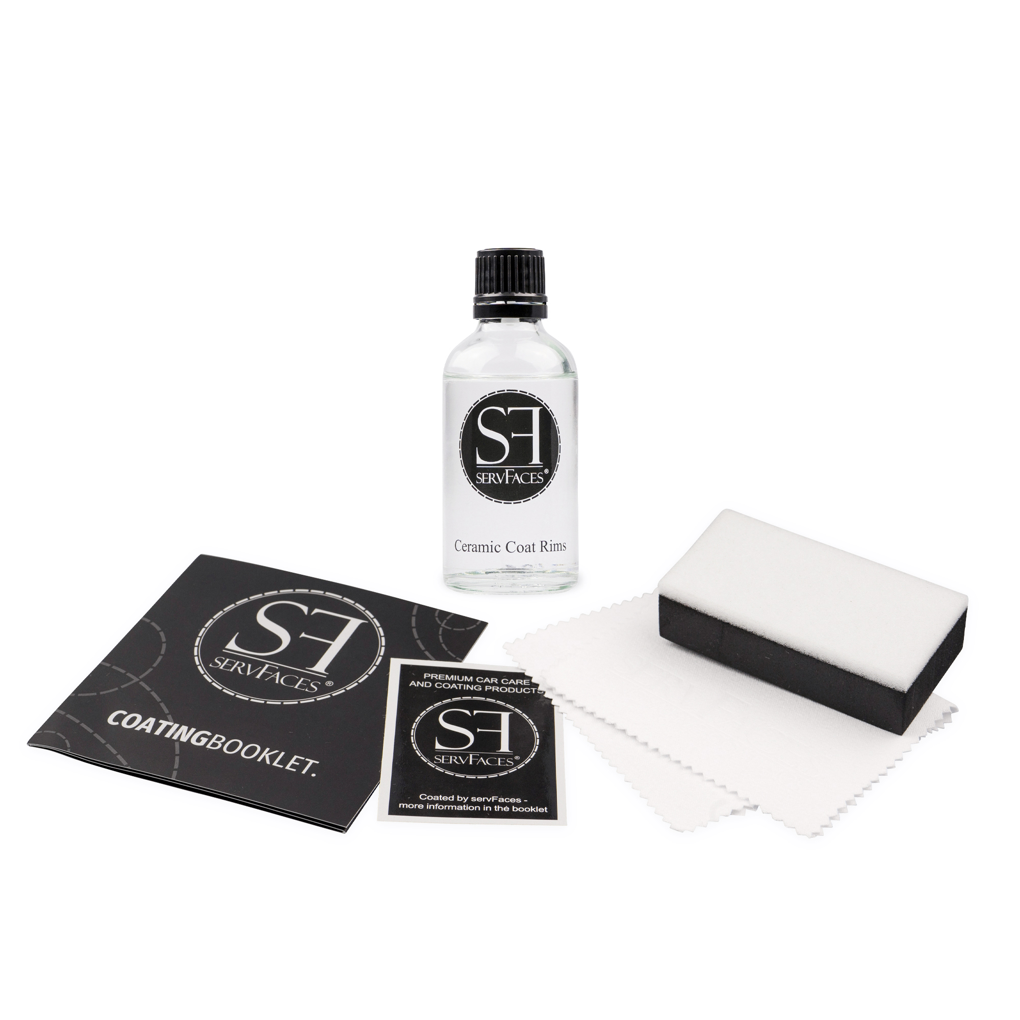 servFaces Ceramic Coat Rims Set mit Applikationstuch & Applikator servFaces Ceramic Coat Rims – for a dirt-resistant and easy-care surface coating with long-lasting protection