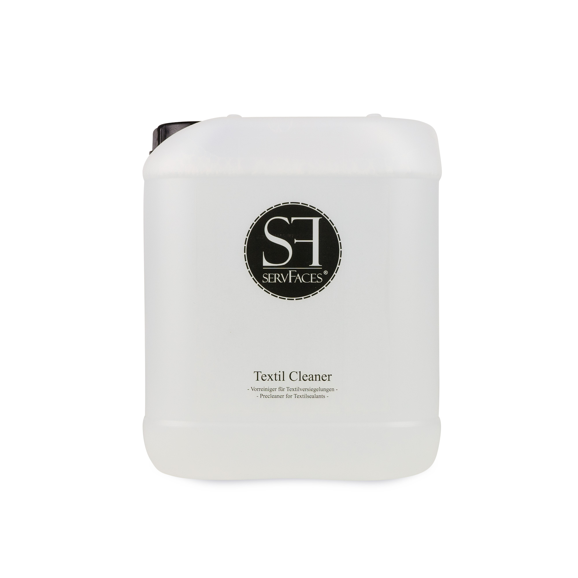servFaces - Textil Cleaner - Textilreiniger vor der Versiegelung / Imprägnierung - 5 Liter Kanister zum Nachfüllen servFaces Textil Cleaner - für die schonende Reinigung von hartnäckigen und gewöhnlichen Verschmutzungen auf Oberflächen