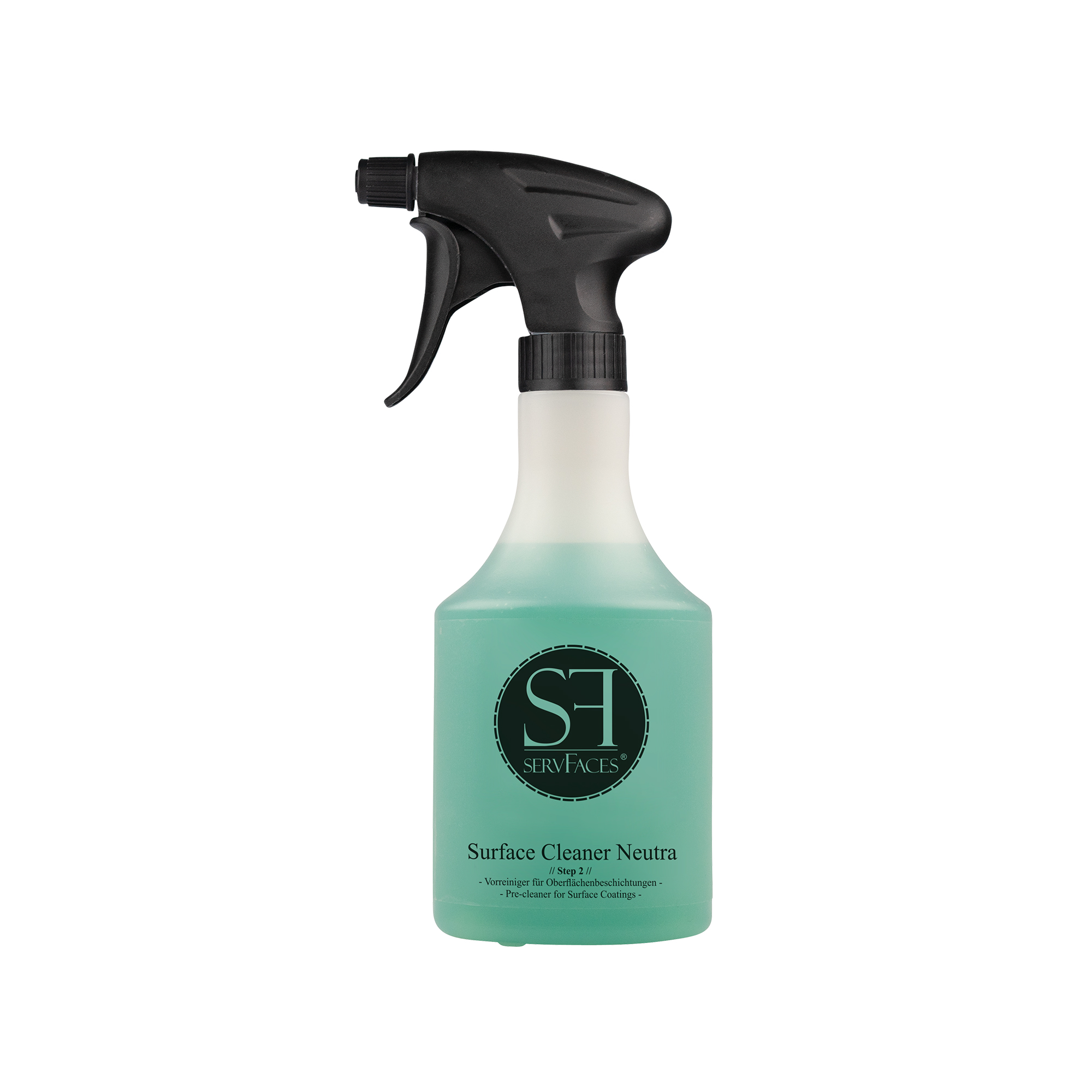 servFaces - Surface Cleaner Neutra - Die korrekte Vorreinigung vor einer Beschichtung - 500 ml Flasche mit Sprühkopf servFaces Surface Cleaner Neutra - für die schonende Reinigung von hartnäckigen und gewöhnlichen Verschmutzungen auf Oberflächen