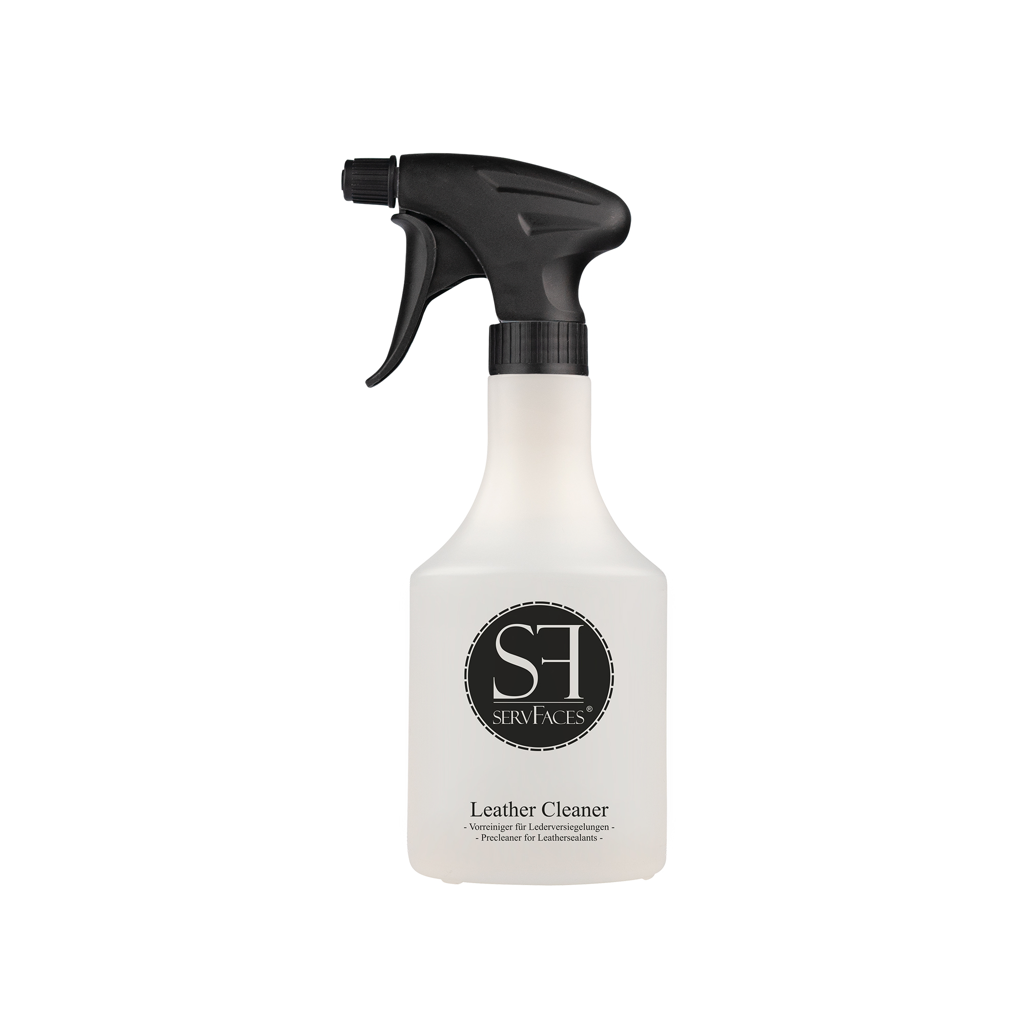 servFaces - Leather Cleaner - Intensivreinigung der Lederoberflächen vor der Versiegelung - 500 ml Flasche mit Sprühkopf servFaces Leather Cleaner - für die schonende Reinigung von hartnäckigen und gewöhnlichen Verschmutzungen auf Oberflächen