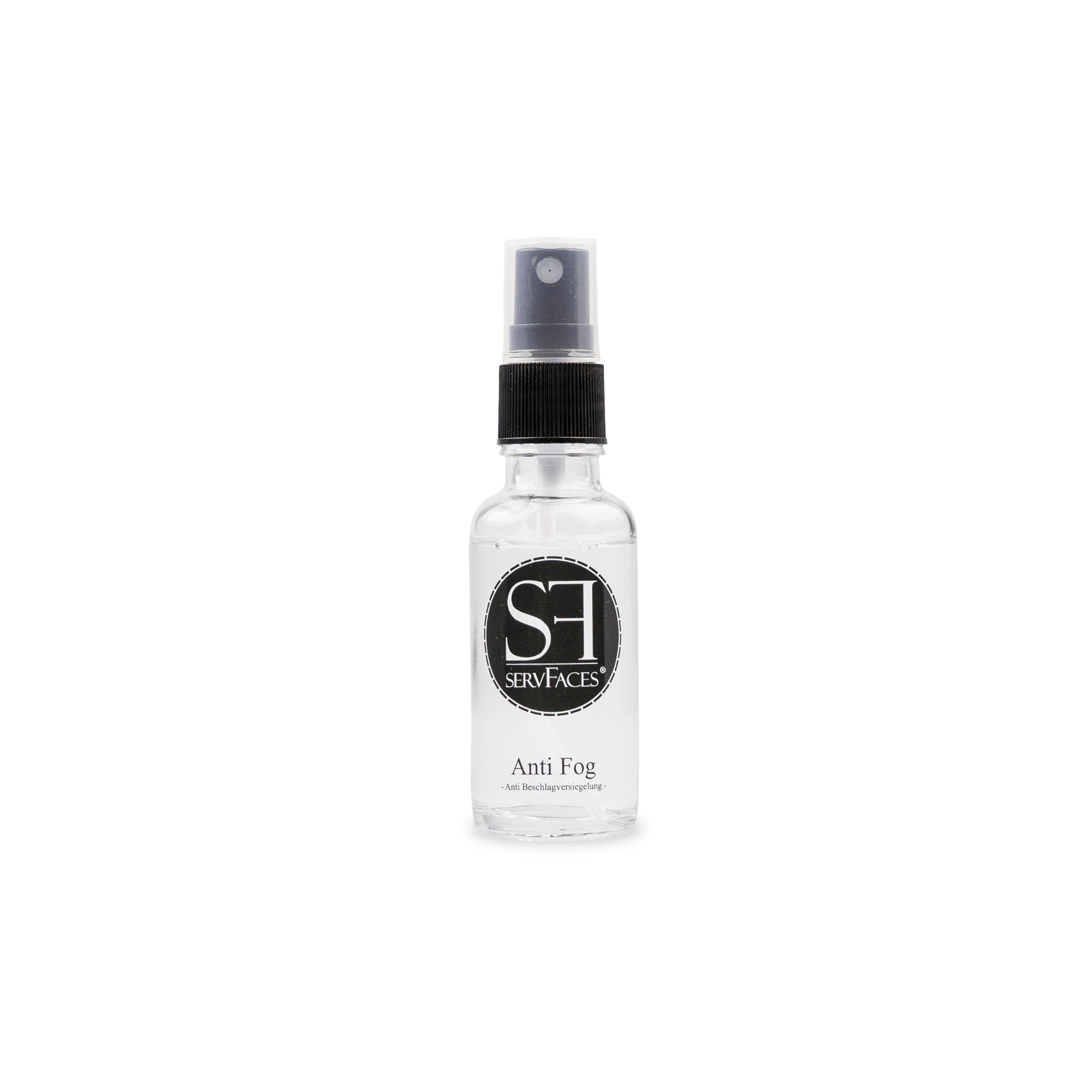 servFaces - Anti Fog im 30 ml Gebinde mit Sprühkopf servFaces Anti Fog – for a dirt-resistant and easy-care surface coating with long-lasting protection