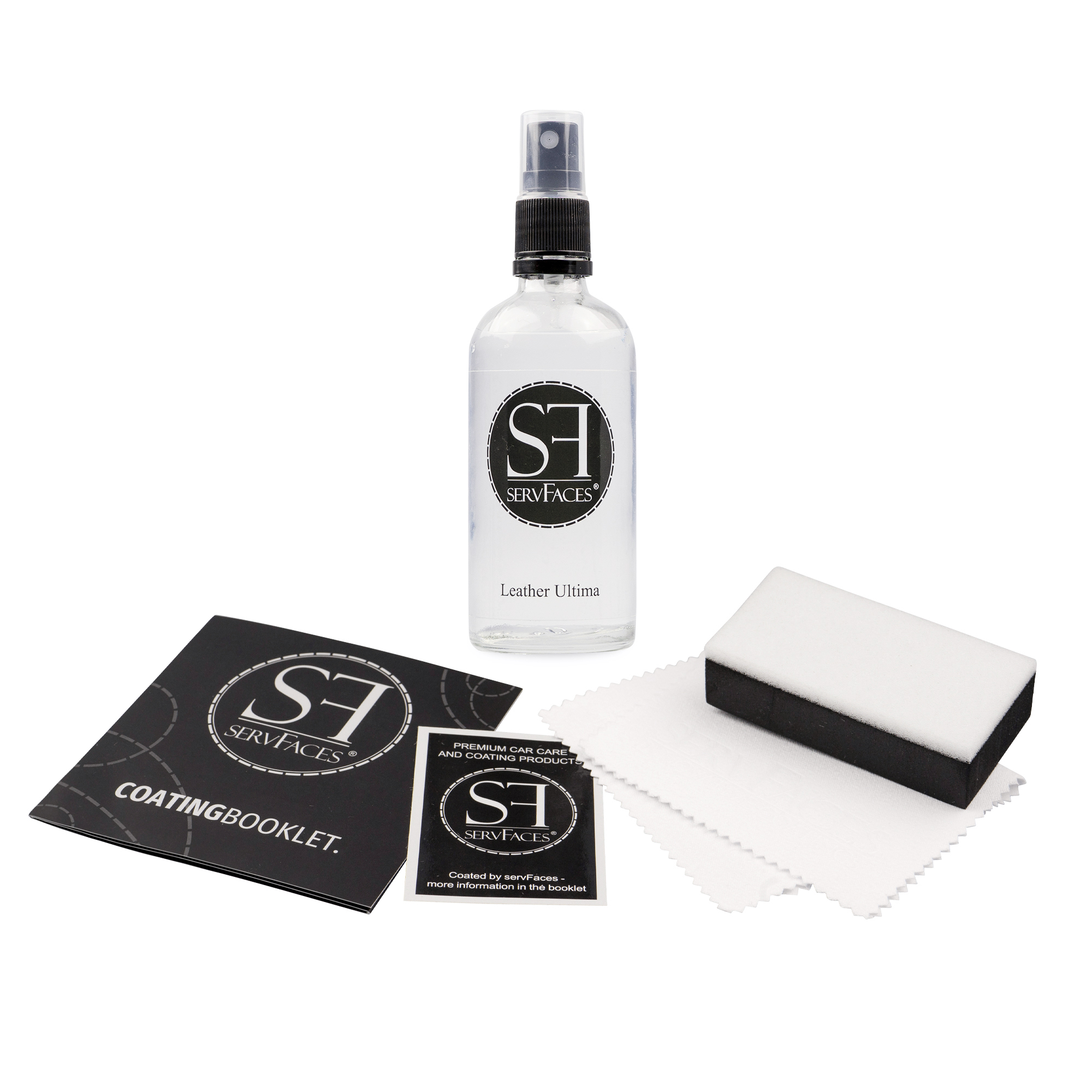 servFaces - Leather Ultima 100 ml im Set mit Applikator und Applikationstuch - hochkonzentrierte Versiegelung für alle Glatt- & Rauleder sowie Wildleder servFaces Leather Ultima - für eine schmutzresistente und pflegeleichte Oberflächenbeschichtung mit lang anhaltendem Schutz