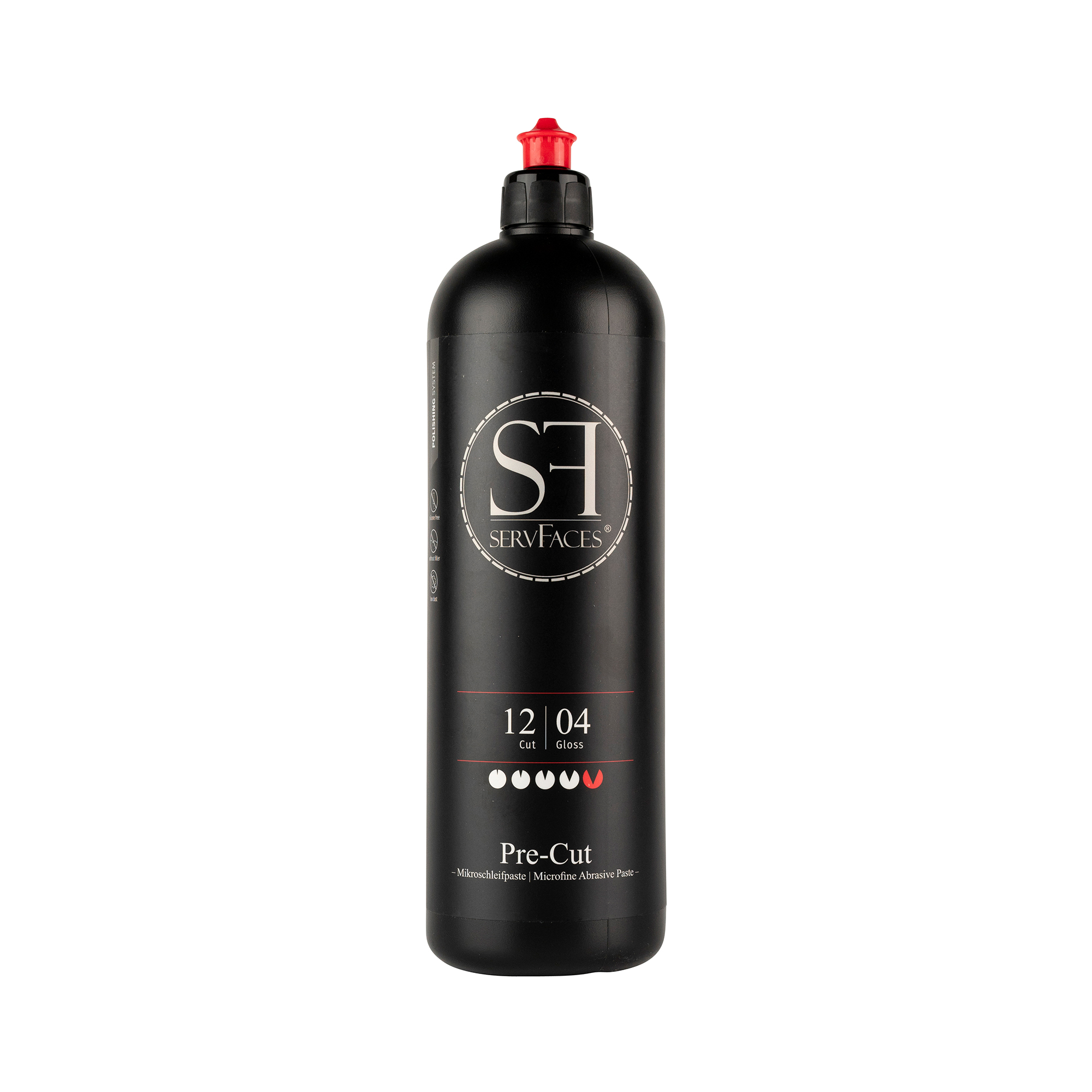 servFaces - Pre-Cut - Professionelle Lackpolitur Schleifpaste - 1 Liter servFaces Pre-Cut - für die professionelle Aufbereitung von beanspruchten und strapazierten Oberflächen