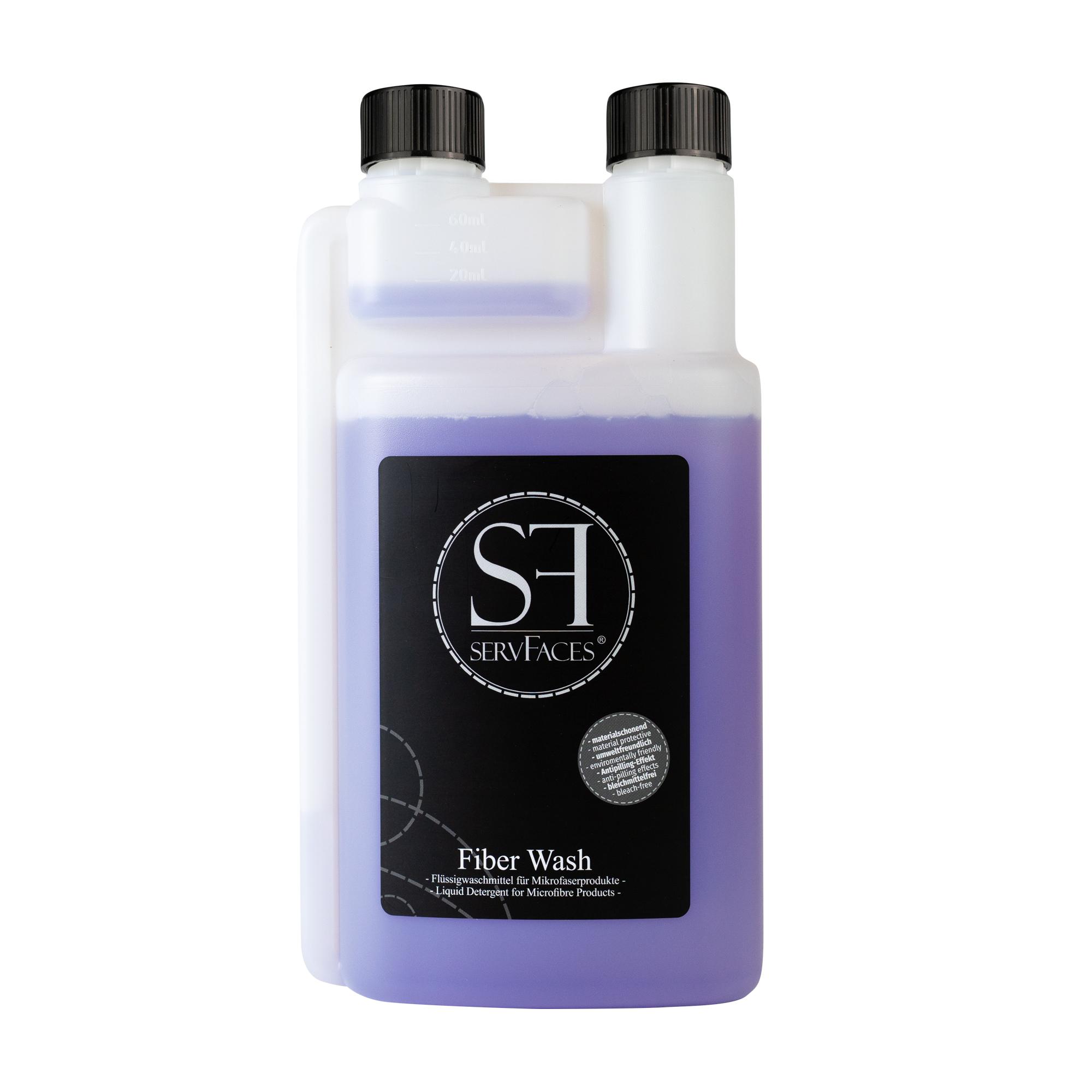 servFaces - Fiber Wash - Mikrofaserwaschmittel mit Antipilling-Effekt - 1 Liter Dosierflasche servFaces Fiber Wash - damit alle Ihre zu bearbeitenden Fahrzeugoberflächen professionell gereinigt, poliert und versiegelt werden können
