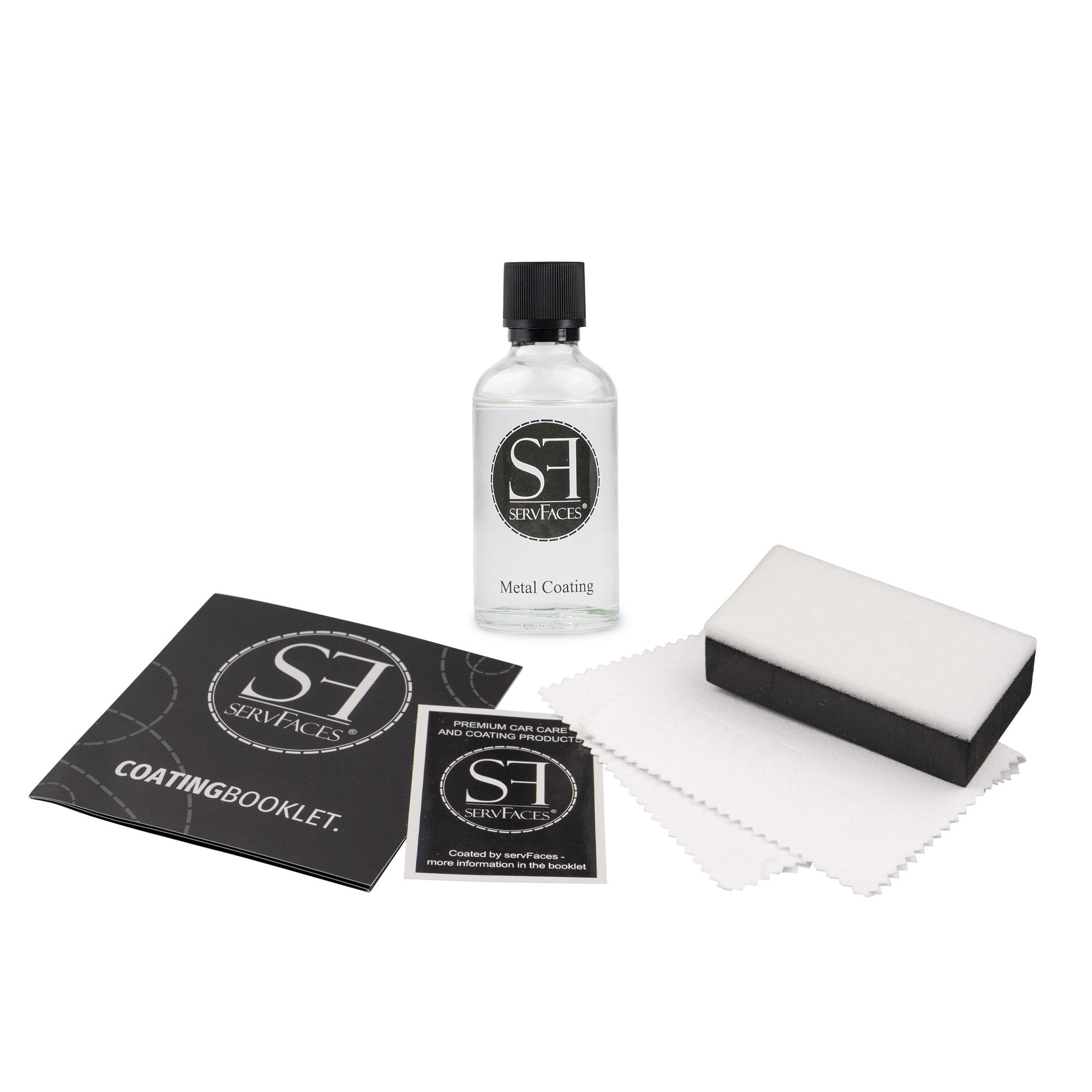 servFaces - Metal Coating 50 ml im Set mit Applikator und Applikationstuch servFaces Metal Coating – for a dirt-resistant and easy-care surface coating with long-lasting protection