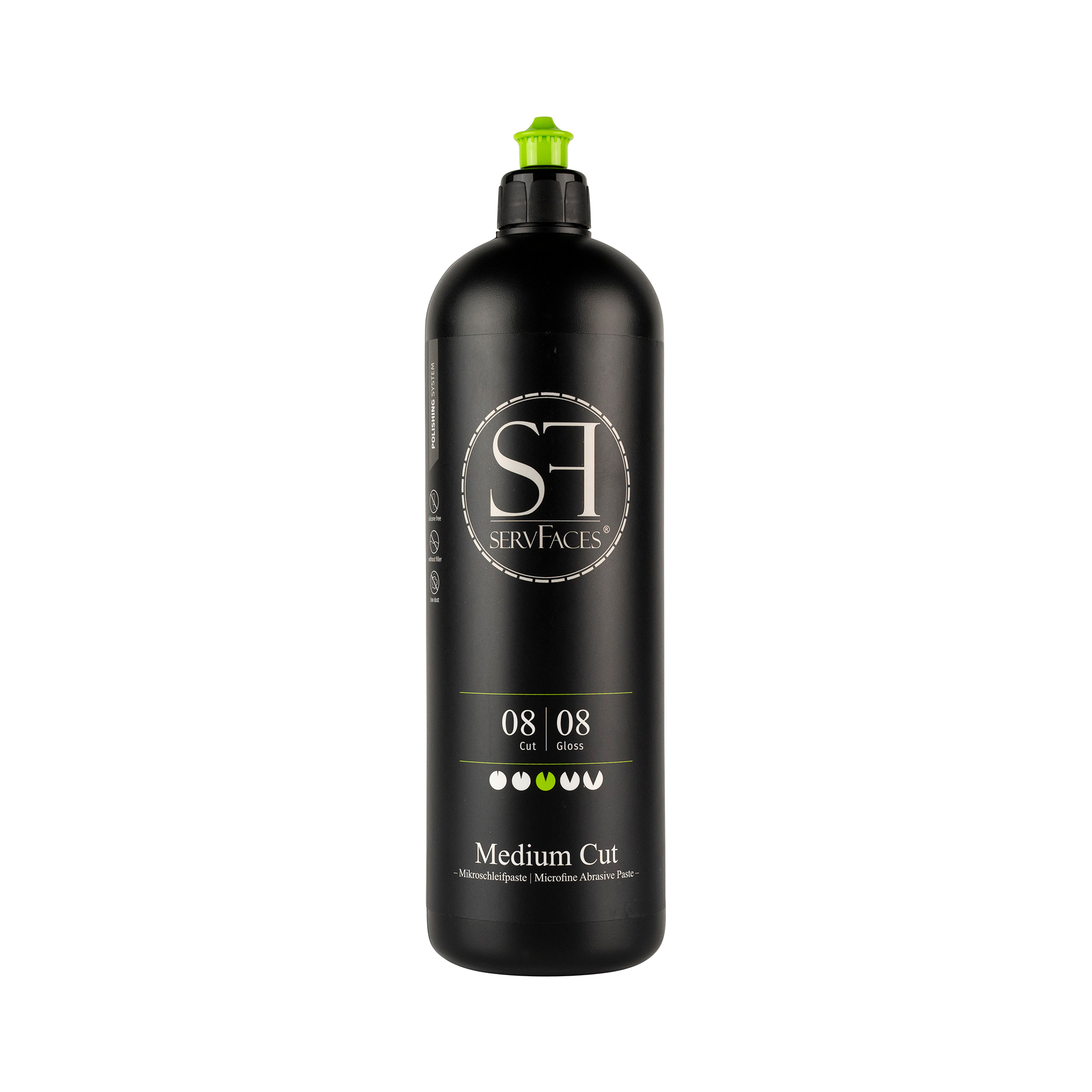 servFaces - Medium Cut - Professionelle Lackpolitur Schleifpaste - 1 Liter servFaces Medium Cut - für die professionelle Aufbereitung von beanspruchten und strapazierten Oberflächen