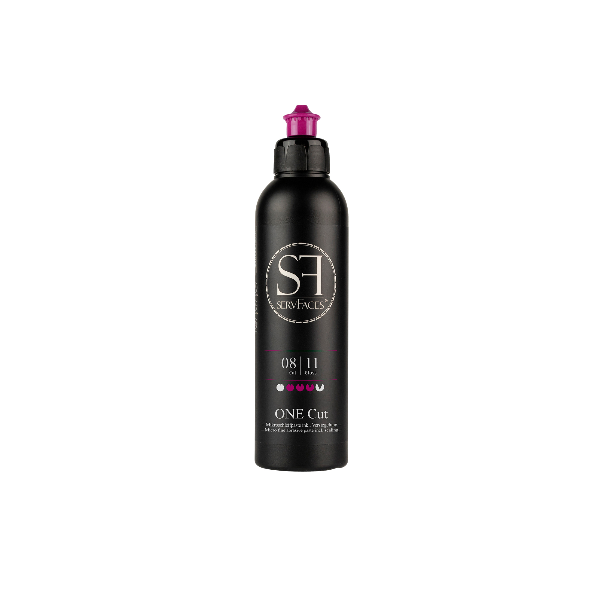 servFaces - ONE Cut - Professionelle Lackpolitur mit Versiegelungskomponente - 250 ml servFaces ONE Cut  - for professional treatment of heavily used and worn surfaces